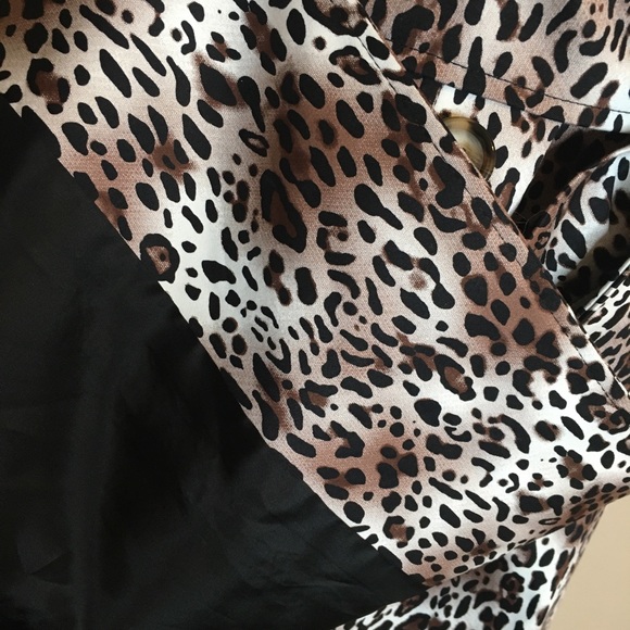 New HELENE BERMAN Leopard Double Breasted Trench Coat XL - Picture 8 of 12